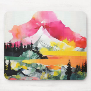 Abstrakte Landschaft farbenfrohe Collage Mousepad