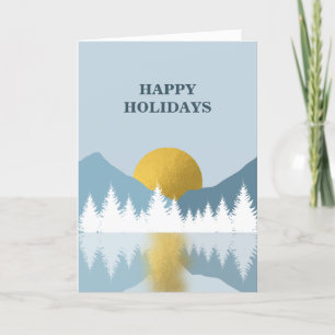 Abstrakte Landschaft Goldener Winter Happy Holiday Feiertagskarte