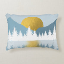 Abstrakte Landschaft Goldener Winter Sonnenunterga