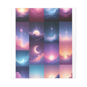Abstrakte Landschaft Himmel Wolken Natur Hintergru Notizblock
