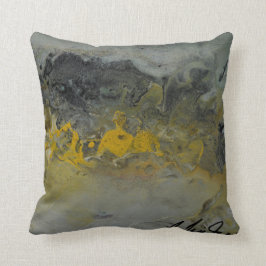 Abstrakte Landschaft im Gelb - Throw-Kissen Kissen