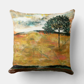 Abstrakte Landschaft Kunst, Baum Rustikale Malerei Kissen