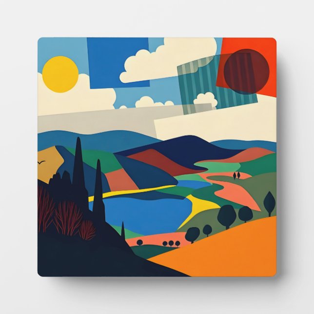 Abstrakte Landschaft Kunst, Dichtung und Musik Fotoplatte (Vorderseite)