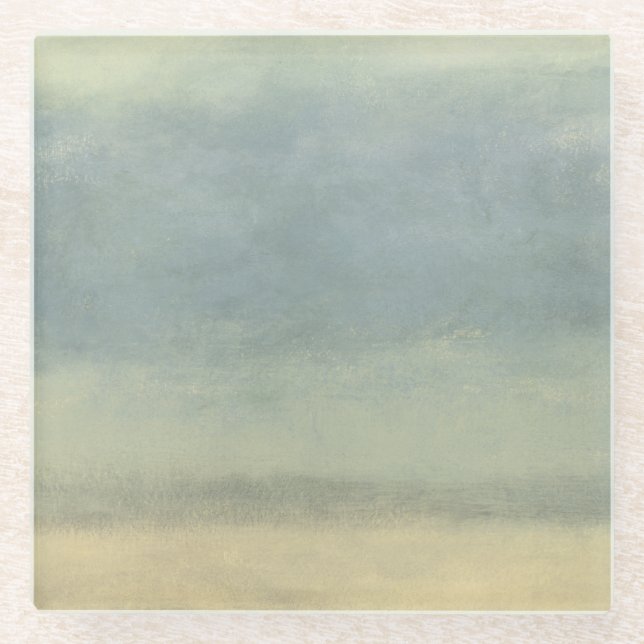 Abstrakte Landschaft mit bewölktem Himmel Glasuntersetzer (Vorderseite)