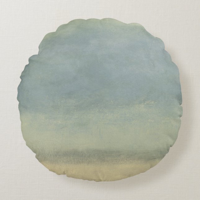 Abstrakte Landschaft mit überwältigender Himmel Rundes Kissen (Vorderseite)