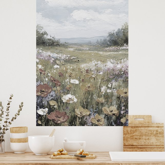 Abstrakte Landschaft Neutrale Kunst Poster (Küche)