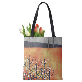 Abstrakte Landschaft Orange Art Tasche