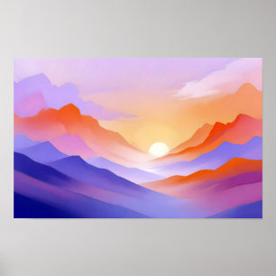 Abstrakte Landschaft Panoramasicht Landschaft Kuns Poster