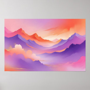 Abstrakte Landschaft Panoramasicht Landschaft Kuns Poster