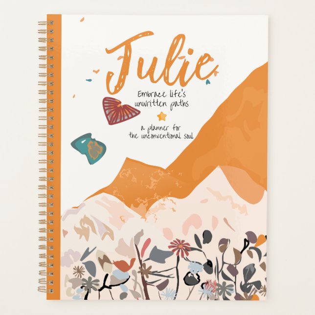 Abstrakte Landschaft und Wildblumen, ein Boho Insp Planer (Vorderseite)