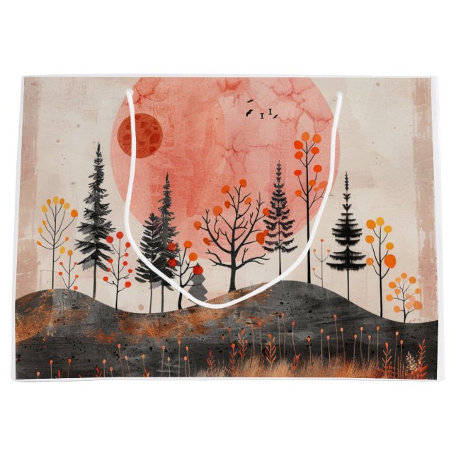 Abstrakte Landschaft von Boho (13) Große Geschenktüte (Vorderseite)