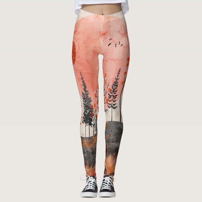 Abstrakte Landschaft von Boho (13) Leggings (Vorderseite)