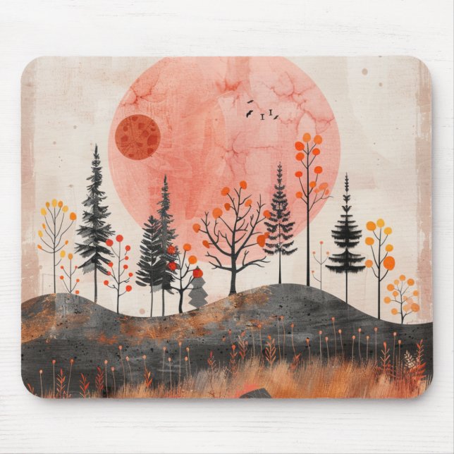 Abstrakte Landschaft von Boho (13) Mousepad (Vorne)
