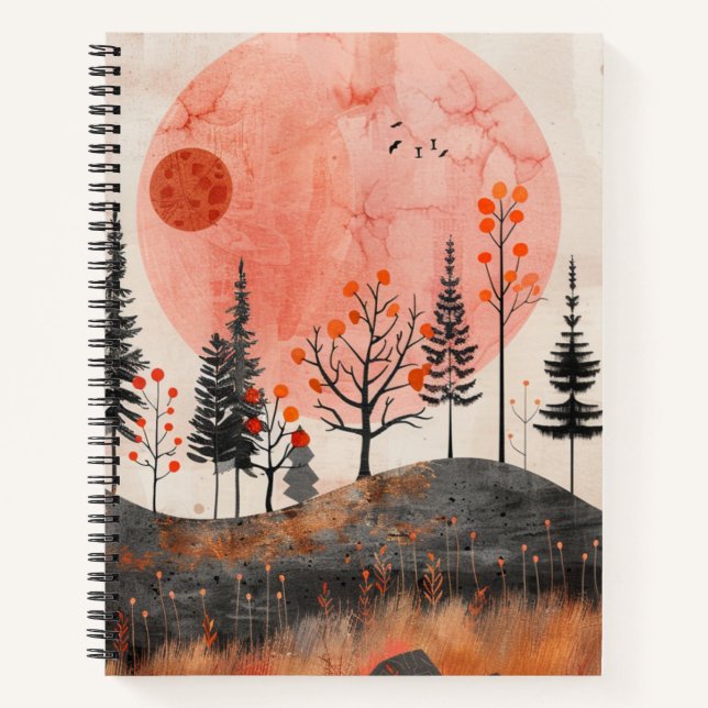 Abstrakte Landschaft von Boho (13) Notizbuch (Vorderseite)