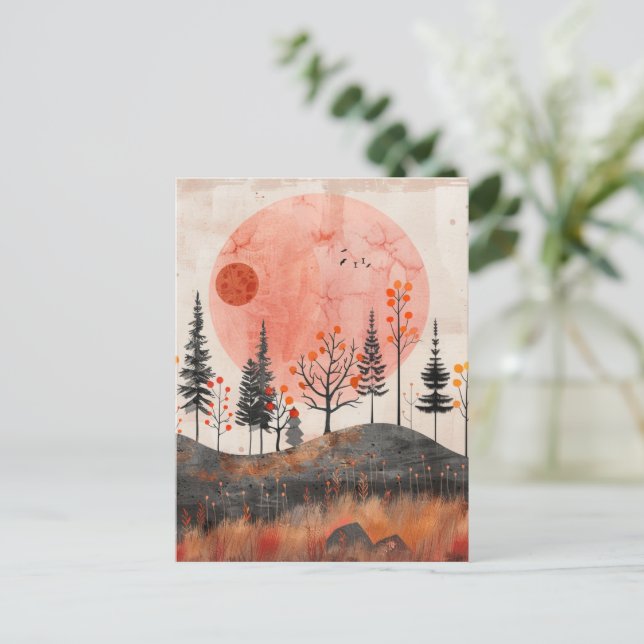 Abstrakte Landschaft von Boho (13) Postkarte (Stehend Vorderseite)