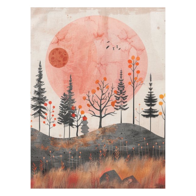 Abstrakte Landschaft von Boho (13) Tischdecke (Vorderseite)