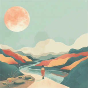Abstrakte Landschaft von Boho (14) Aufkleber