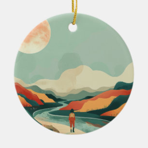 Abstrakte Landschaft von Boho (14) Keramik Ornament