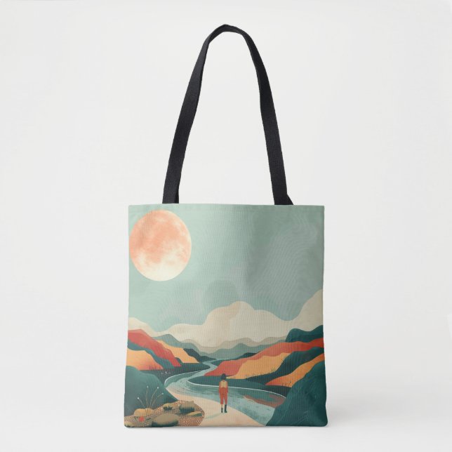 Abstrakte Landschaft von Boho (14) Tasche (Vorderseite)