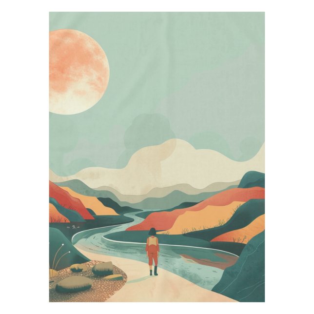 Abstrakte Landschaft von Boho (14) Tischdecke (Vorderseite)