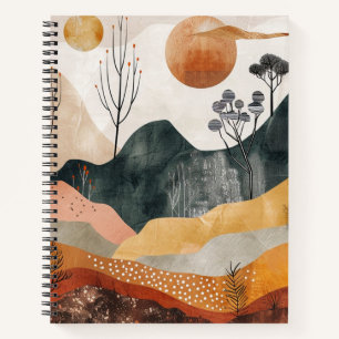Abstrakte Landschaft von Boho (15) Notizbuch