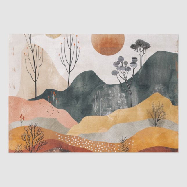 Abstrakte Landschaft von Boho (15) Seidenpapier (Vorderseite)