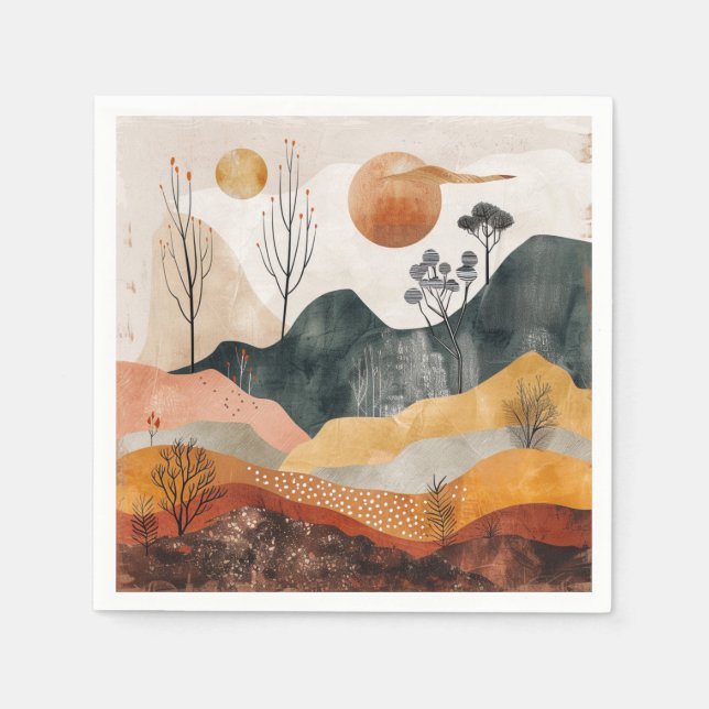 Abstrakte Landschaft von Boho (15) Serviette (Vorderseite)
