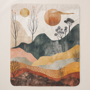 Abstrakte Landschaft von Boho (15) Sherpadecke