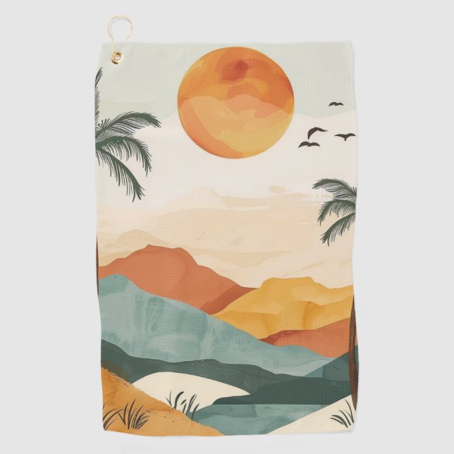 Abstrakte Landschaft von Boho (16) Golfhandtuch (Vorderseite)