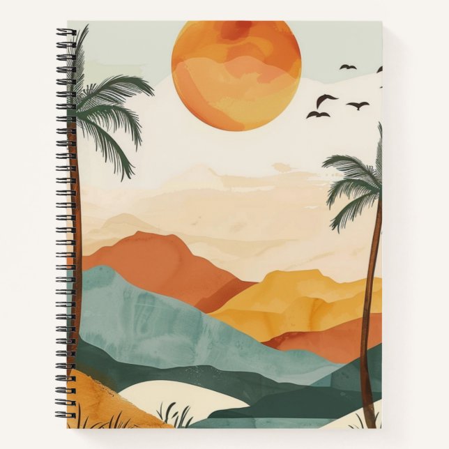 Abstrakte Landschaft von Boho (16) Notizbuch (Vorderseite)