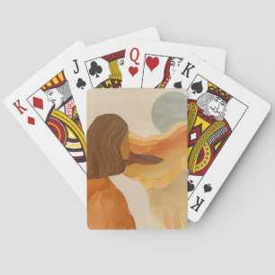 Abstrakte Landschaft von Boho (17) Spielkarten