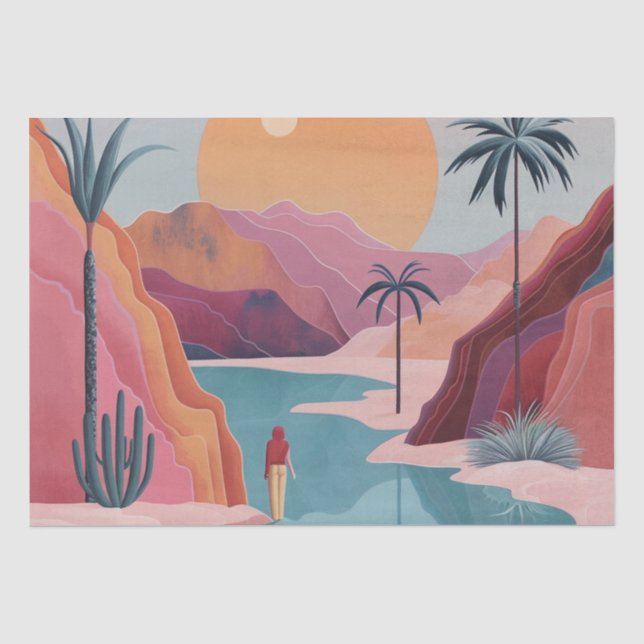 Abstrakte Landschaft von Boho (18) Seidenpapier (Vorderseite)