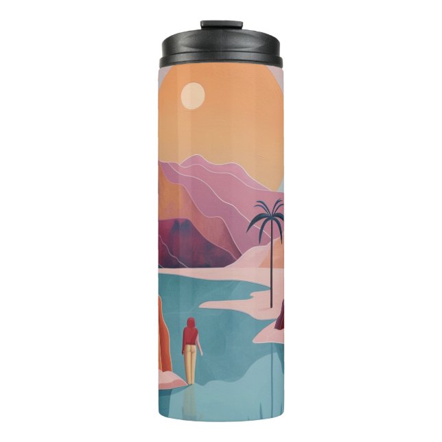 Abstrakte Landschaft von Boho (18) Thermosbecher (Vorderseite)