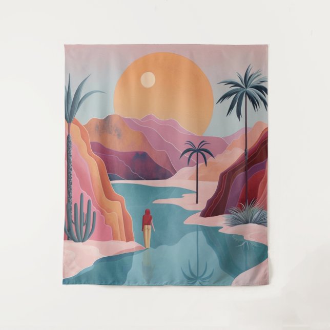 Abstrakte Landschaft von Boho (18) Wandteppich (Vorderseite)