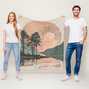 Abstrakte Landschaft von Boho (1) Fleecedecke