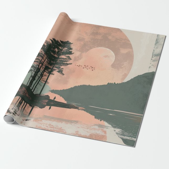 Abstrakte Landschaft von Boho (1) Geschenkpapier (Ungerollt)
