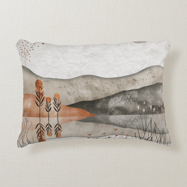 Abstrakte Landschaft von Boho (3) Dekokissen (Vorderseite)