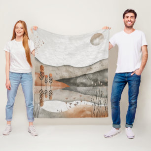 Abstrakte Landschaft von Boho (3) Fleecedecke