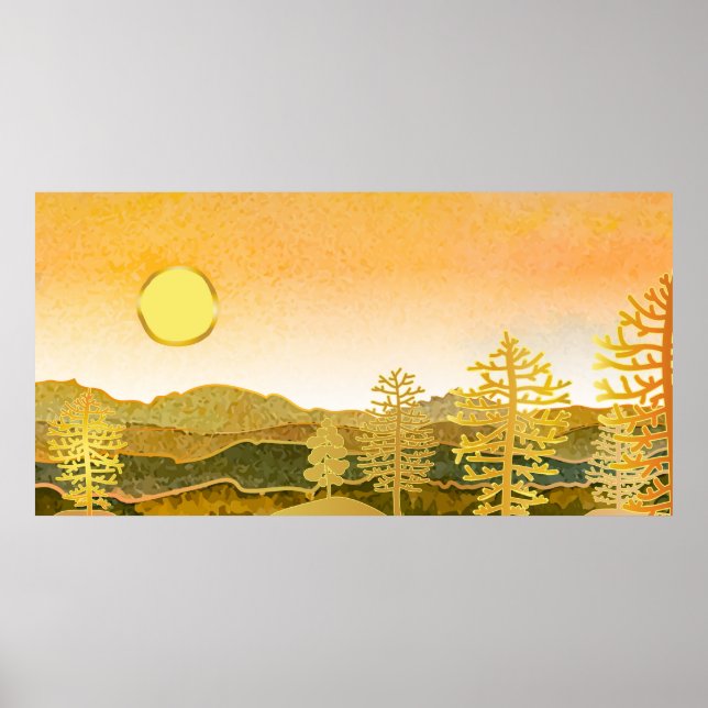 Abstrakte Landschaftshügel Poster (Vorne)