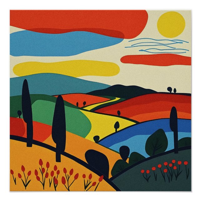 Abstrakte Landschaftskunst Poster (Vorderseite)