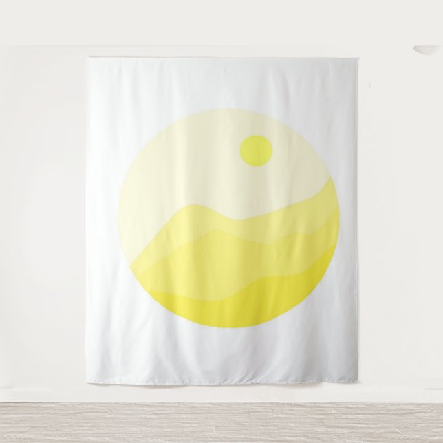 abstrakte Landschaftskunst Wandteppich (Vorderseite)