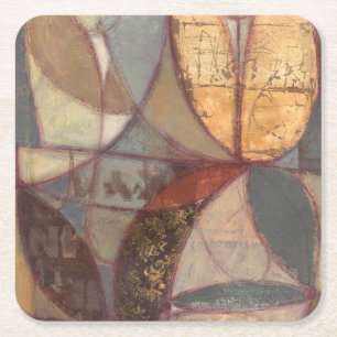 Abstrakte Leaf-Malerei von Norman Wyatt Rechteckiger Pappuntersetzer