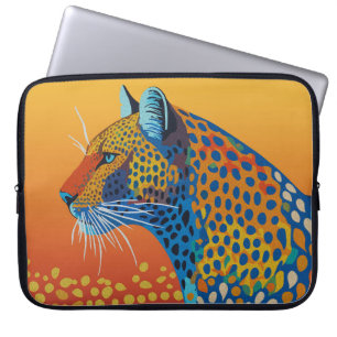 Abstrakte lebendige Leopard-Kunst Laptopschutzhülle