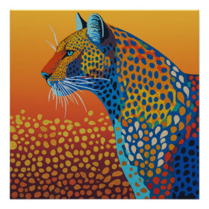 Abstrakte lebendige Leopard-Kunst Poster