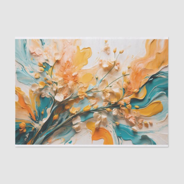 Abstrakte, lebendige Springtime-Wildblumen Seidenpapier (Vorderseite)