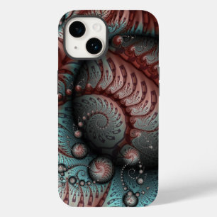 Abstrakte lebhafte Fantasy-Fraktal-Kunst Braun Bla Case-Mate iPhone 14 Hülle