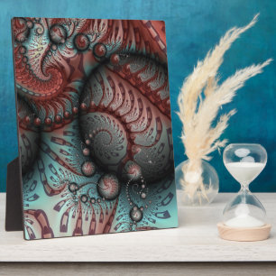 Abstrakte lebhafte Fantasy-Fraktal-Kunst Braun Bla Fotoplatte