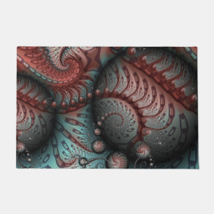 Abstrakte lebhafte Fantasy-Fraktal-Kunst Braun Bla Fußmatte