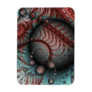 Abstrakte lebhafte Fantasy-Fraktal-Kunst Braun Bla Magnet