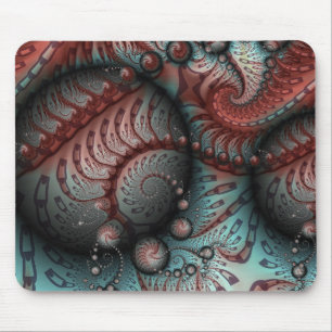Abstrakte lebhafte Fantasy-Fraktal-Kunst Braun Bla Mousepad